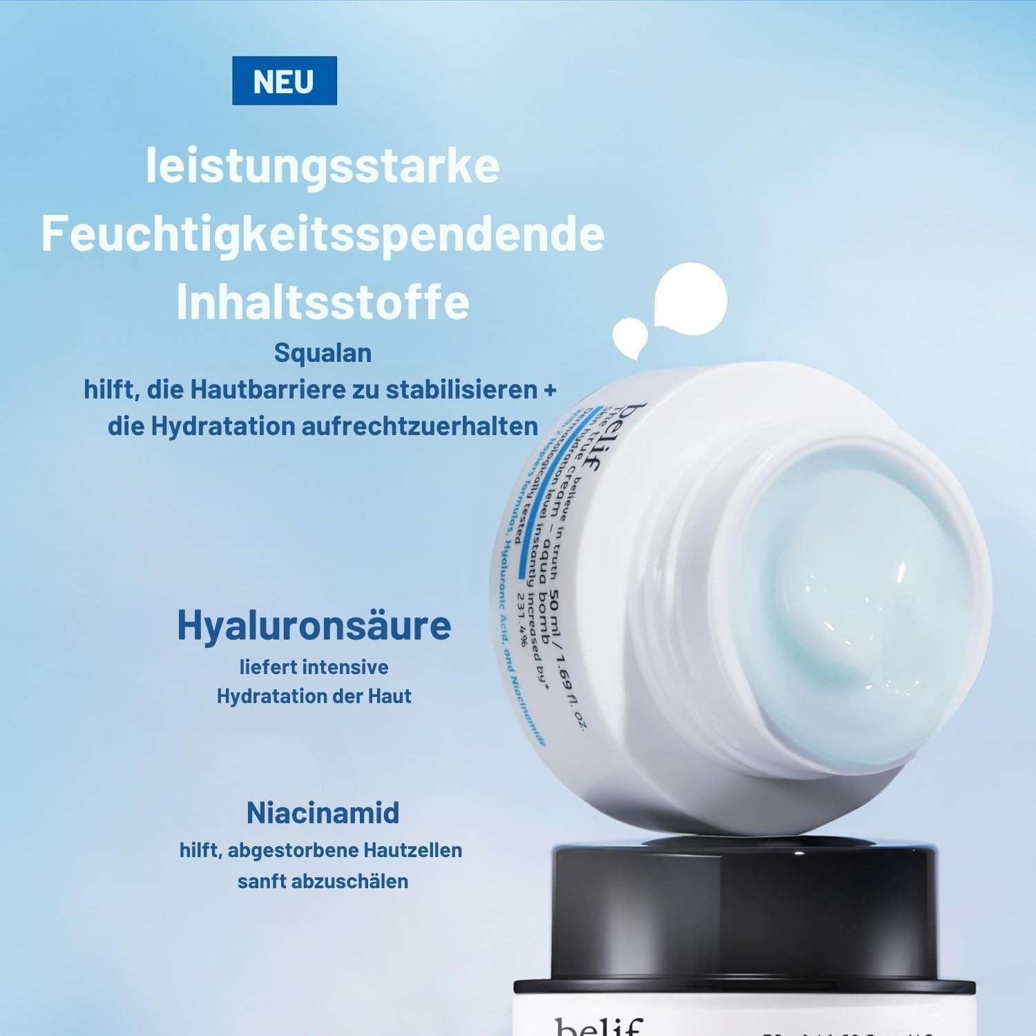 Belif The True Cream Aqua Bomb 50ml K Beauty Hautpflege für strahlende Haut