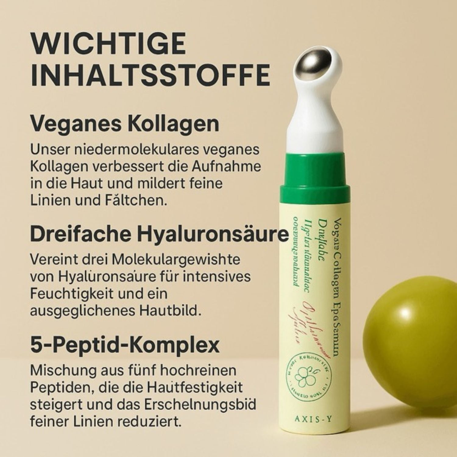 AXIS-Y Vegan Collagen Eye Serum 10ml - Augenserum K Beauty Hautpflege für strahlende Haut