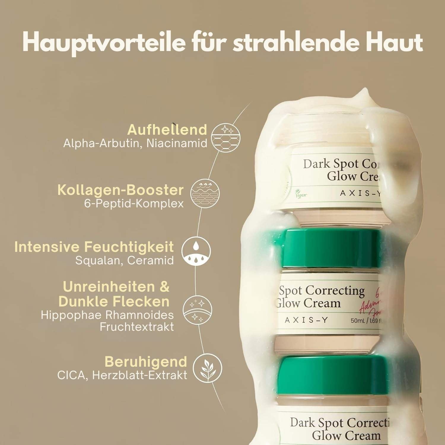 AXIS-Y Dark Spot Correcting Glow Cream 50ml K Beauty Hautpflege für strahlende Haut