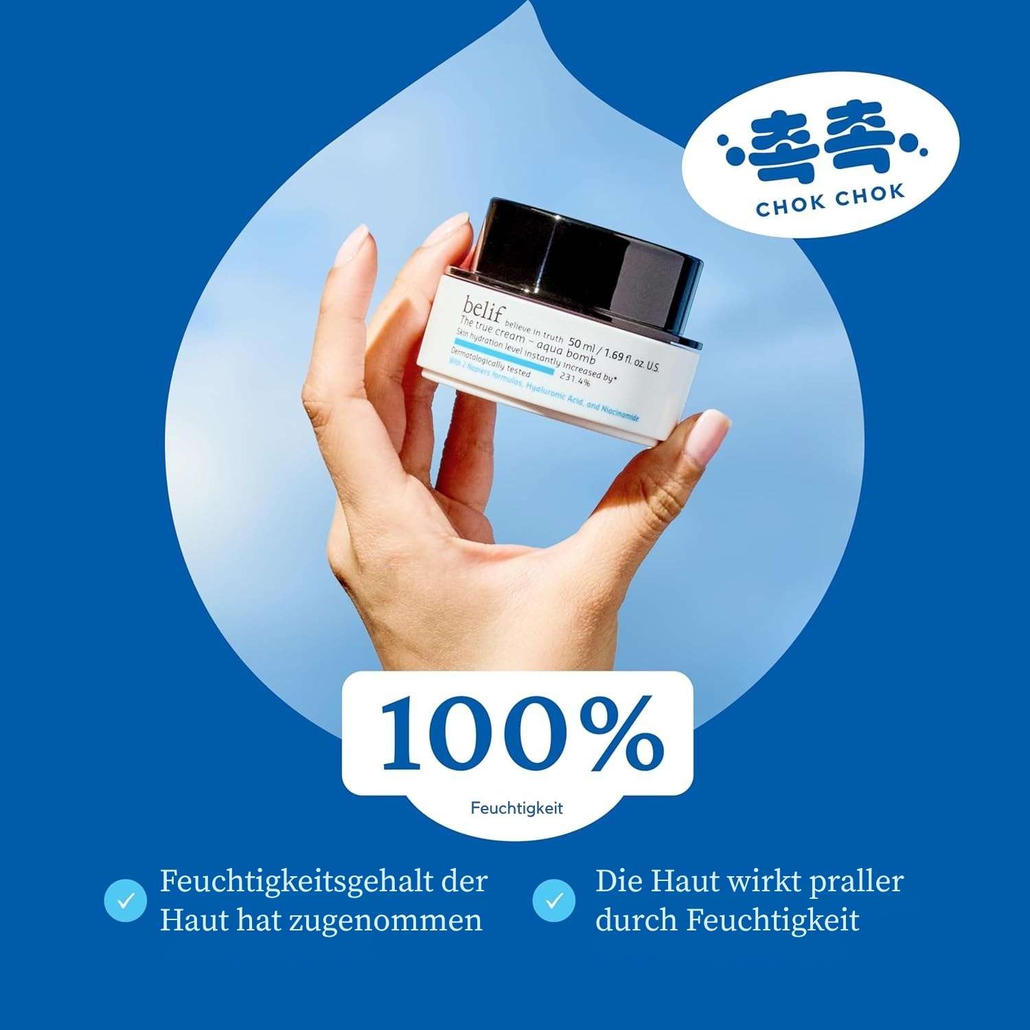 Belif The True Cream Aqua Bomb 50ml K Beauty Hautpflege für strahlende Haut