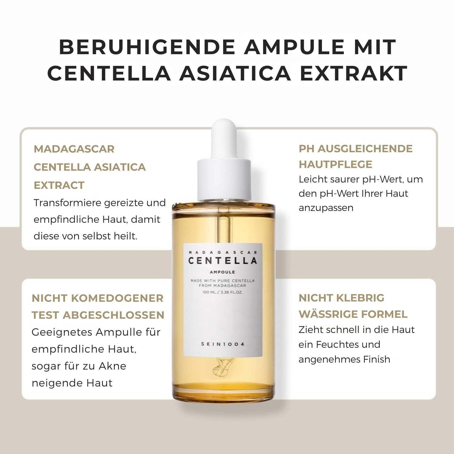 SKIN1004 Madagascar Centella Ampoule 100 ml Serum K Beauty Hautpflege für strahlende Haut
