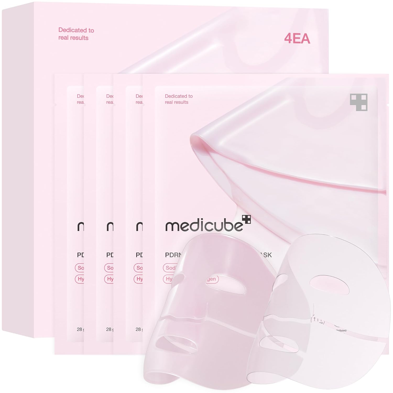 Medicube PDRN Pink Collagen Gel Mask 4er Pack K Beauty Hautpflege für strahlende Haut