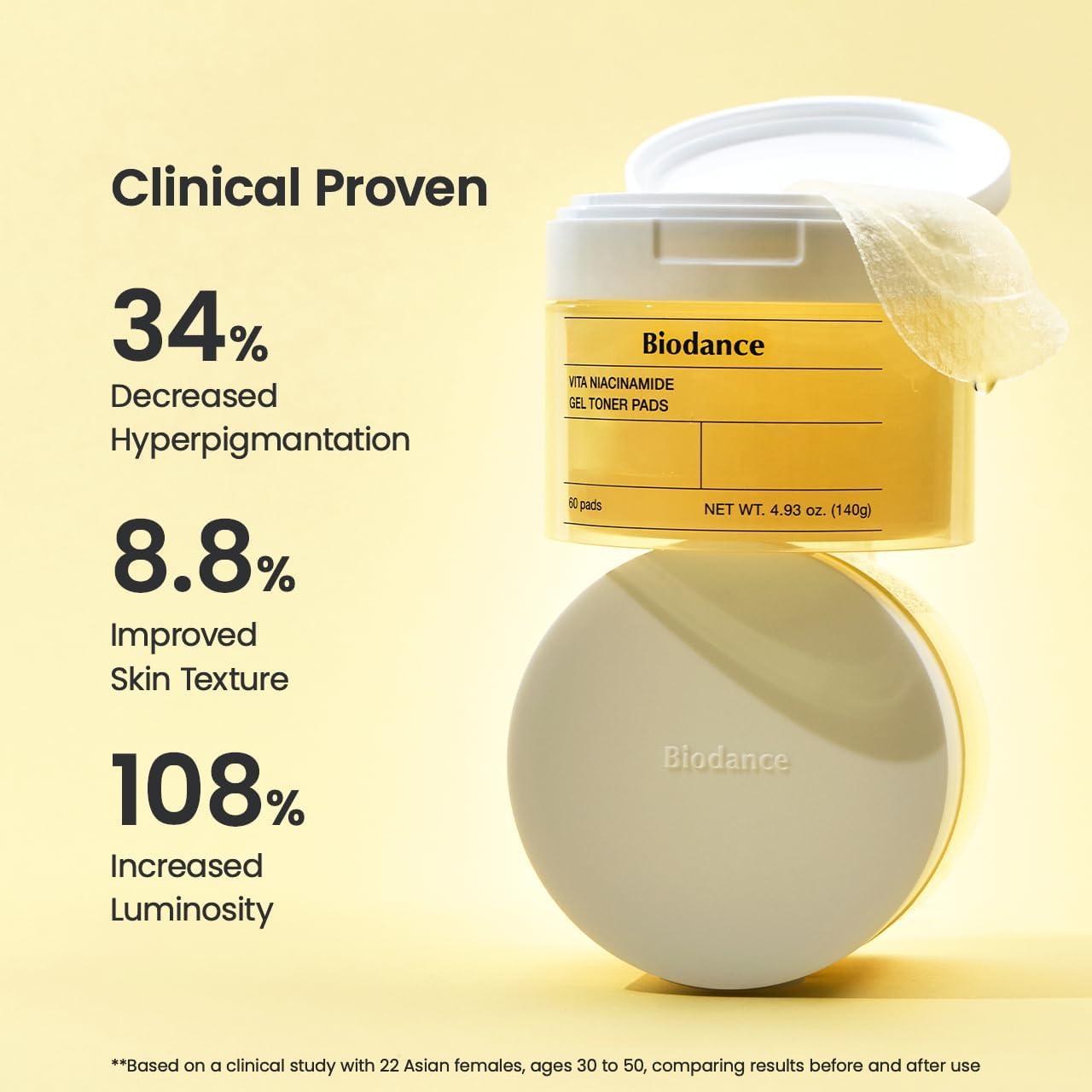 Biodance Vita Niacinamide Gel Toner Pads (60ea) K Beauty Hautpflege für strahlende Haut