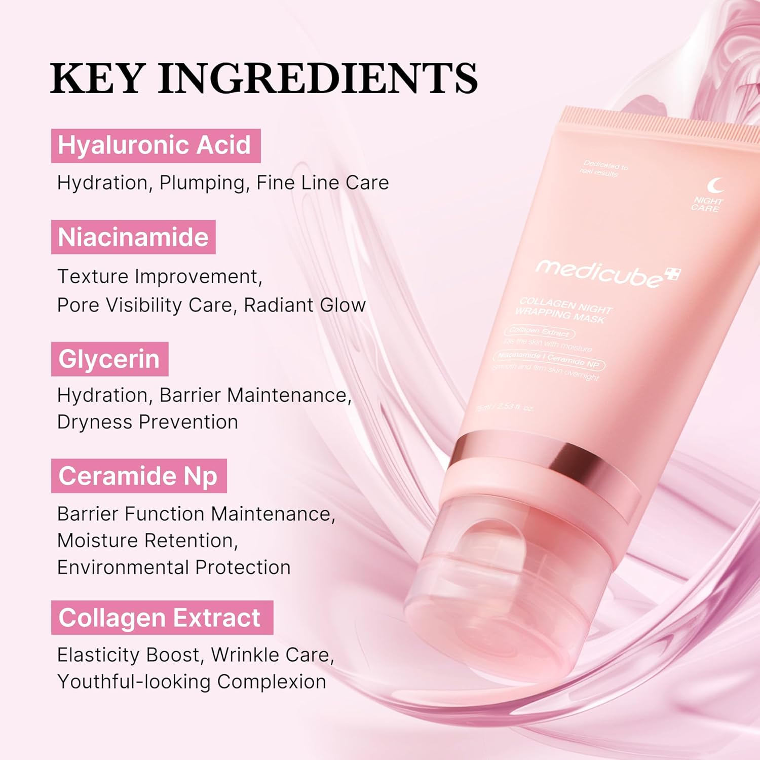 Medicube Collagen Night Wrapping Mask 75ml K Beauty Hautpflege für strahlende Haut