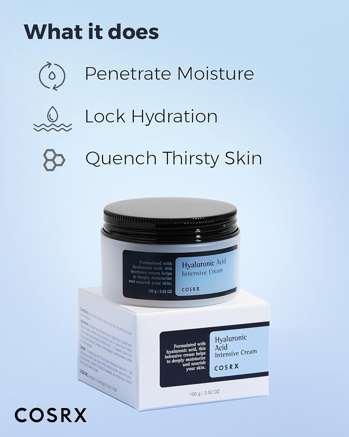 COSRX Hyaluronic Acid Intensive Cream 100ml K Beauty Hautpflege für strahlende Haut