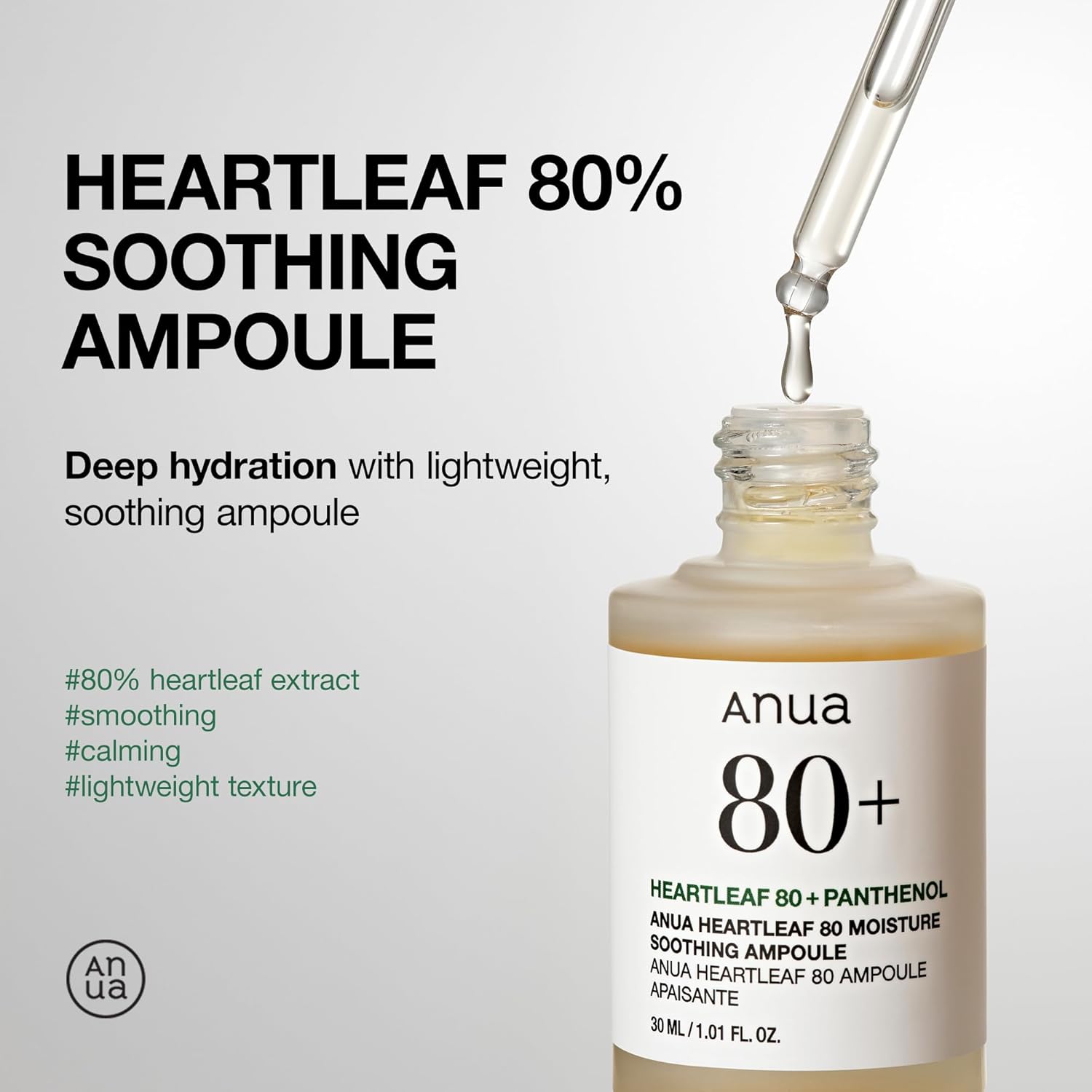 Anua Heartleaf 80 Soothing Ampoule 30 ml K Beauty Hautpflege für strahlende Haut