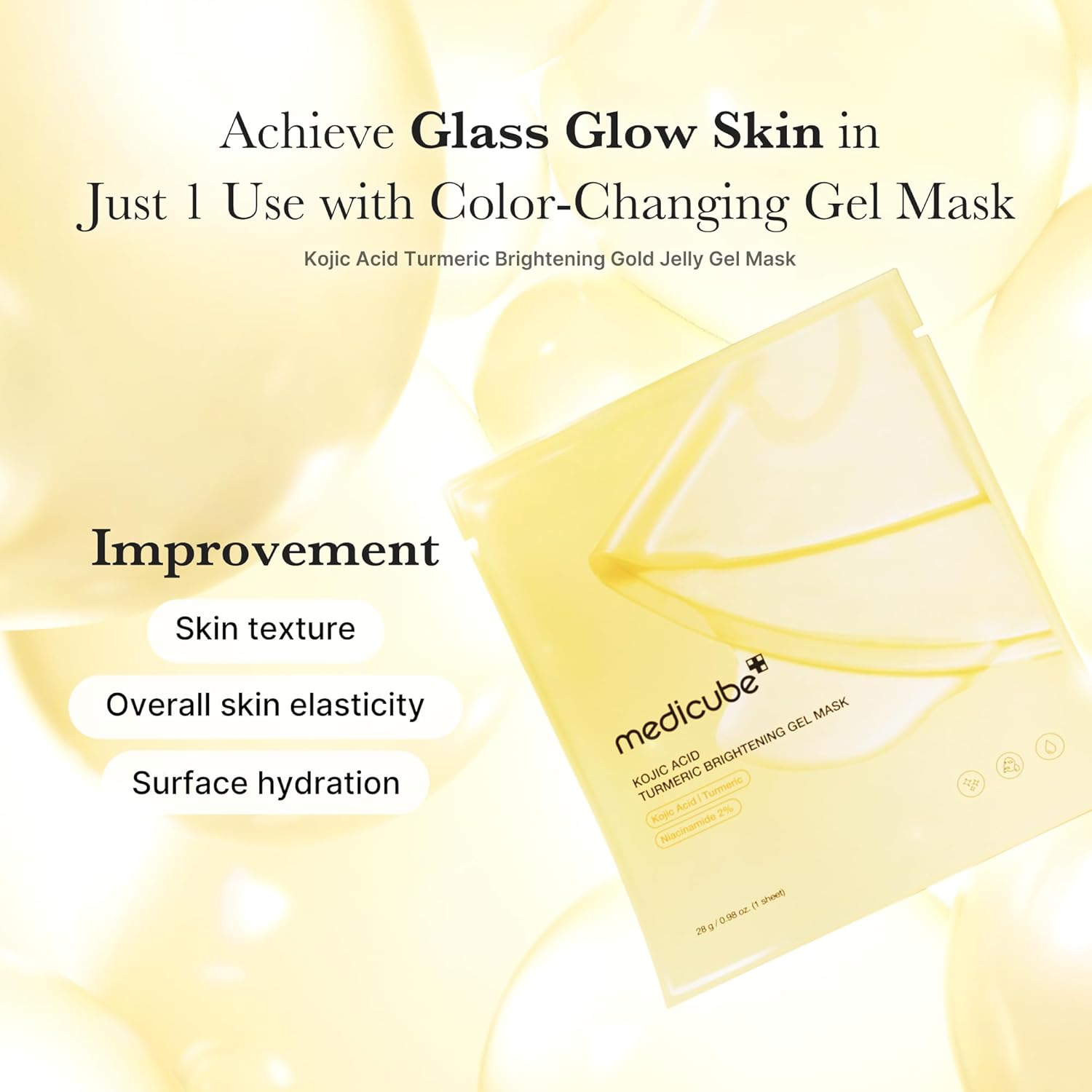Medicube Kojic Acid Turmeric Brightening Gel Mask 4er Pack á 28g K Beauty Hautpflege für strahlende Haut