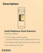 COSRX Advanced Snail Radiance Dual Essence 80ml K Beauty Hautpflege für strahlende Haut