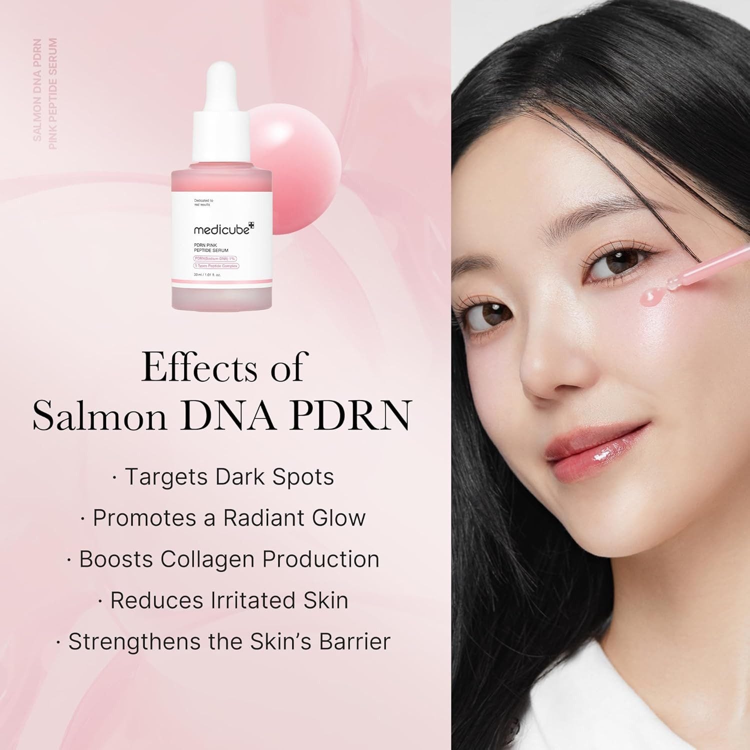 Medicube PDRN Pink Peptide Serum 30ml K Beauty Hautpflege für strahlende Haut