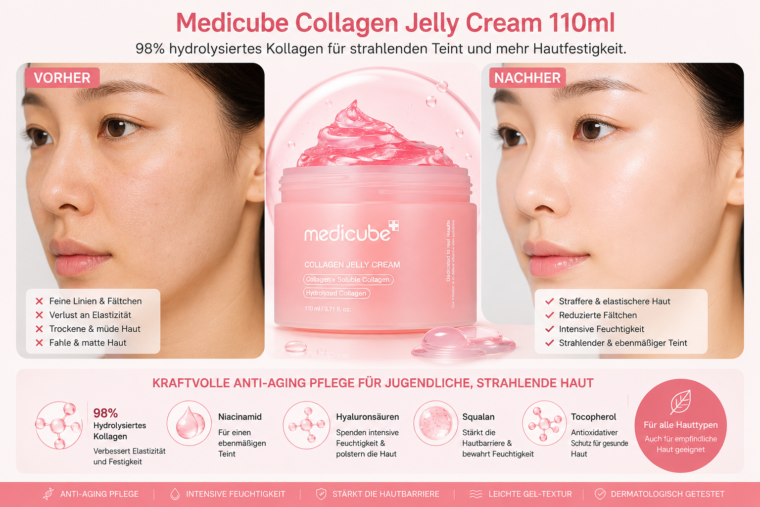 Medicube Collagen Jelly Cream 110ml K Beauty Hautpflege für strahlende Haut