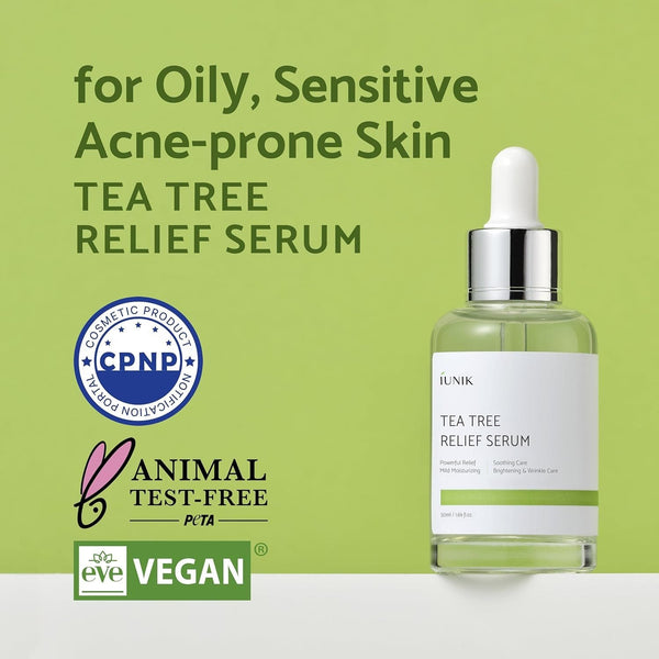 iUNIK Tea Tree Relief Serum 50 ml K Beauty Hautpflege für strahlende Haut