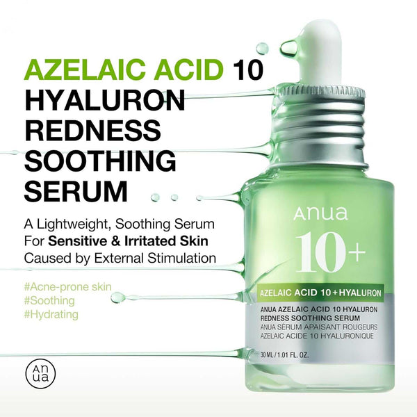 Anua Azelaic Acid 10 Hyaluron Redness Soothing Serum 30ml K Beauty Hautpflege für strahlende Haut