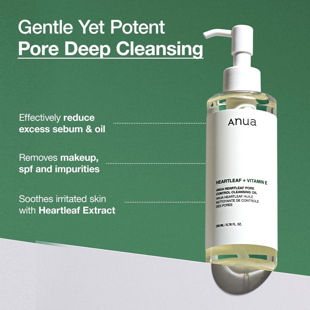 Anua Heartleaf Pore Control Cleansing Oil 200ml K Beauty Hautpflege für strahlende Haut