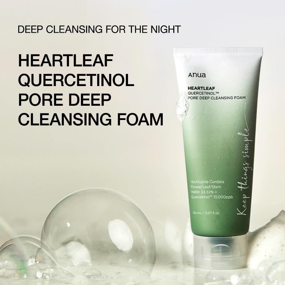 Anua Heartleaf Quercetinol Pore Deep Cleansing Foam 150 ml K Beauty Hautpflege für strahlende Haut