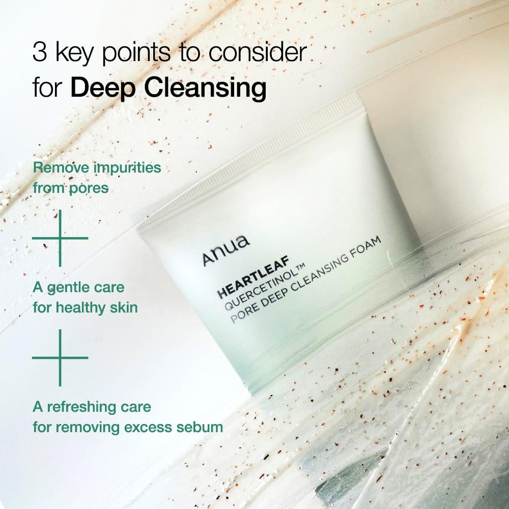 Anua Heartleaf Quercetinol Pore Deep Cleansing Foam 150 ml K Beauty Hautpflege für strahlende Haut