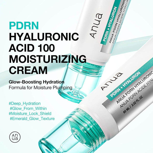 Anua PDRN Hyaluronic Acid 100 Moisturizing Cream 60 ml K Beauty Hautpflege für strahlende Haut