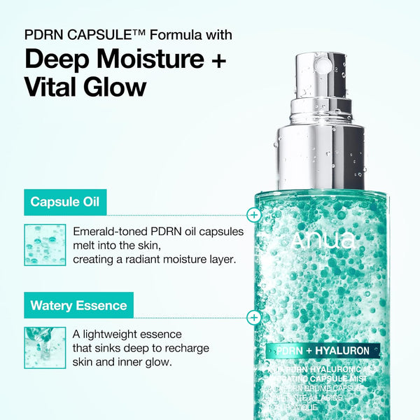 Anua PDRN Hyaluronic Acid Hydrating Capsule Mist 100ml Spray K Beauty Hautpflege für strahlende Haut