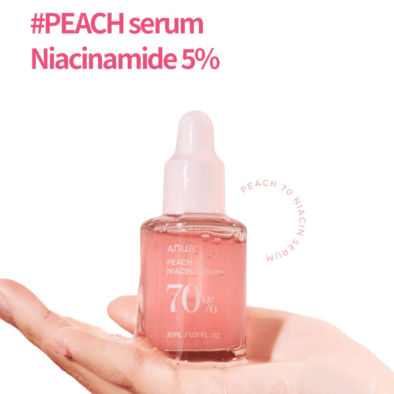 Anua Peach 70 Niacinamide Serum 30 ml K Beauty Hautpflege für strahlende Haut