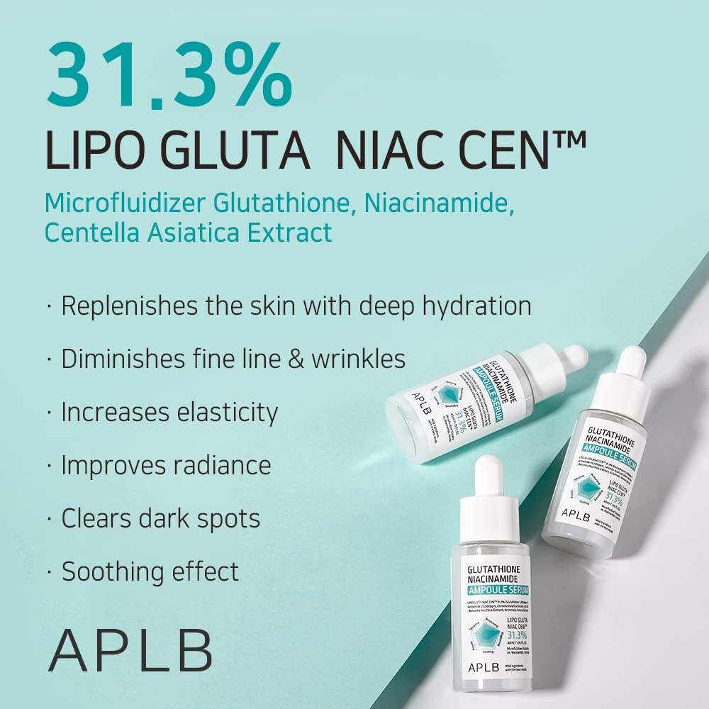 APLB Glutathione Niacinamide Ampoule Serum 40 ml K Beauty Hautpflege für strahlende Haut