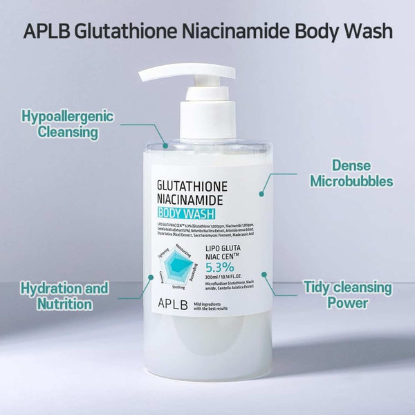 APLB Glutathione Niacinamide Body Wash 300 ml K Beauty Hautpflege für strahlende Haut