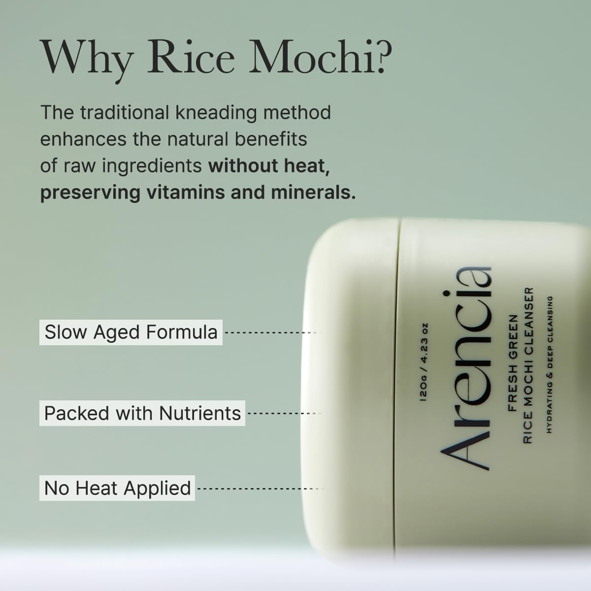 Arencia Fresh Green Rice Mochi Cleanser 120g K Beauty Hautpflege für strahlende Haut
