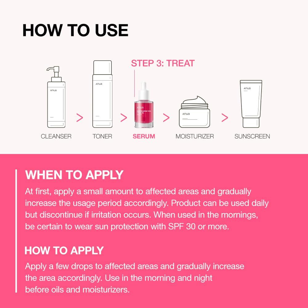 Anua Niacinamide 10% + TXA 4% Serum 30 ml K Beauty Hautpflege für strahlende Haut