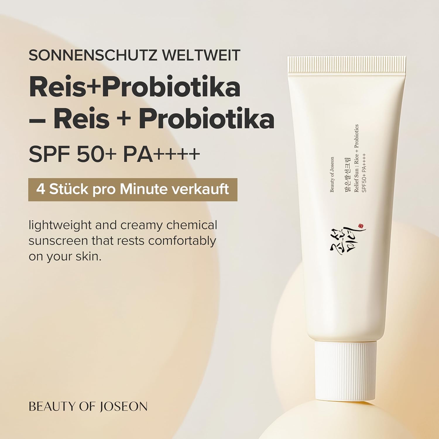 Beauty of Joseon Relief Sun Rice Probiotics SPF50+ 50 ml K Beauty Hautpflege für strahlende Haut