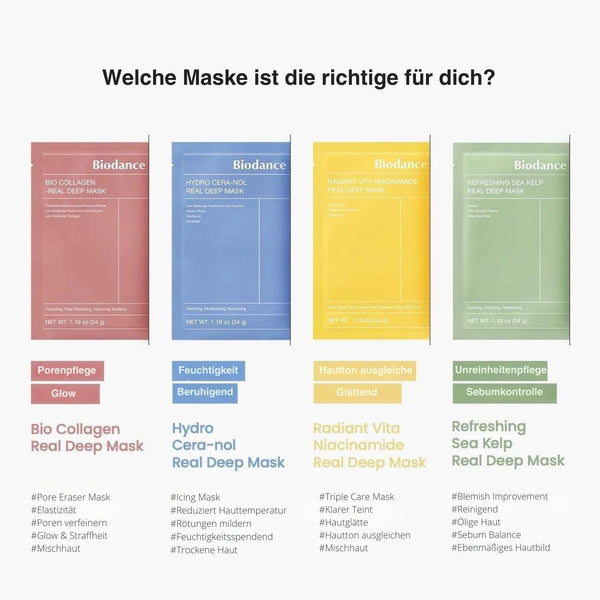 Biodance Real Deep Mask Collection K Beauty Hautpflege für strahlende Haut