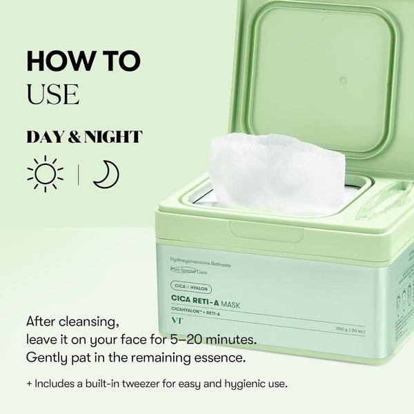 VT Cosmetics CICA Reti-A Mask 7 Days K Beauty Hautpflege für strahlende Haut