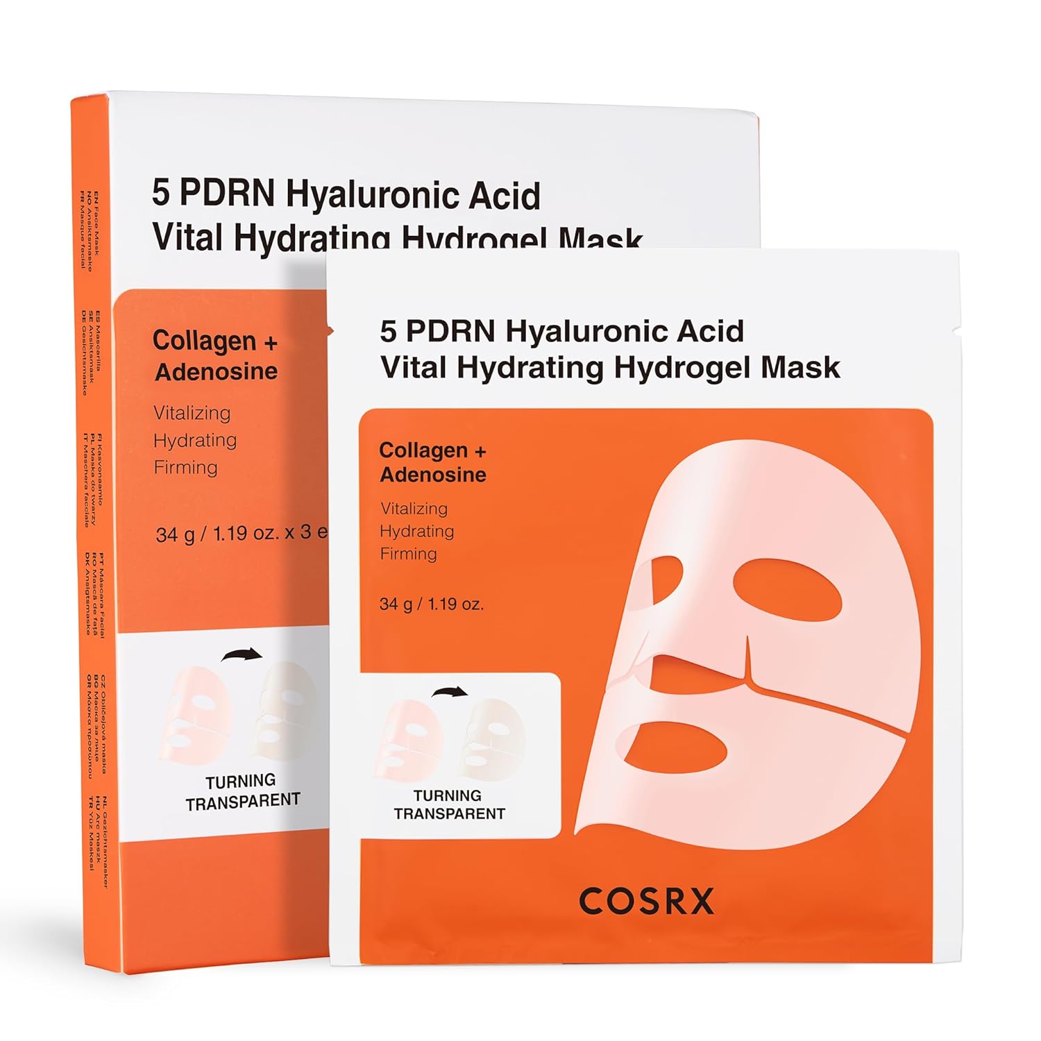 COSRX 5 PDRN Hyaluronic Acid Vital Hydrating Hydrogel Mask 3er Pack K Beauty Hautpflege für strahlende Haut