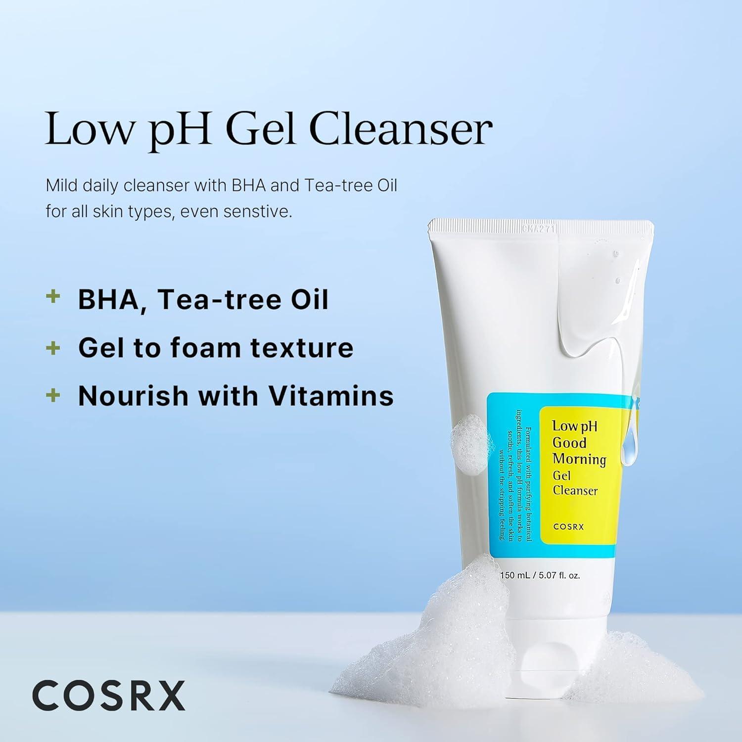 COSRX Low pH Good Morning Gel Cleanser 150 ml K Beauty Hautpflege für strahlende Haut