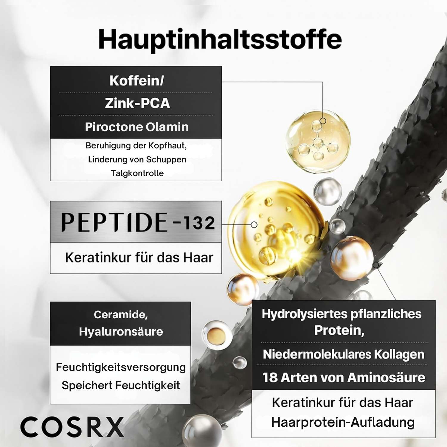 Cosrx Peptide-132 Ultra Perfect Hair Bonding Shampoo 200ml K Beauty Hautpflege für strahlende Haut
