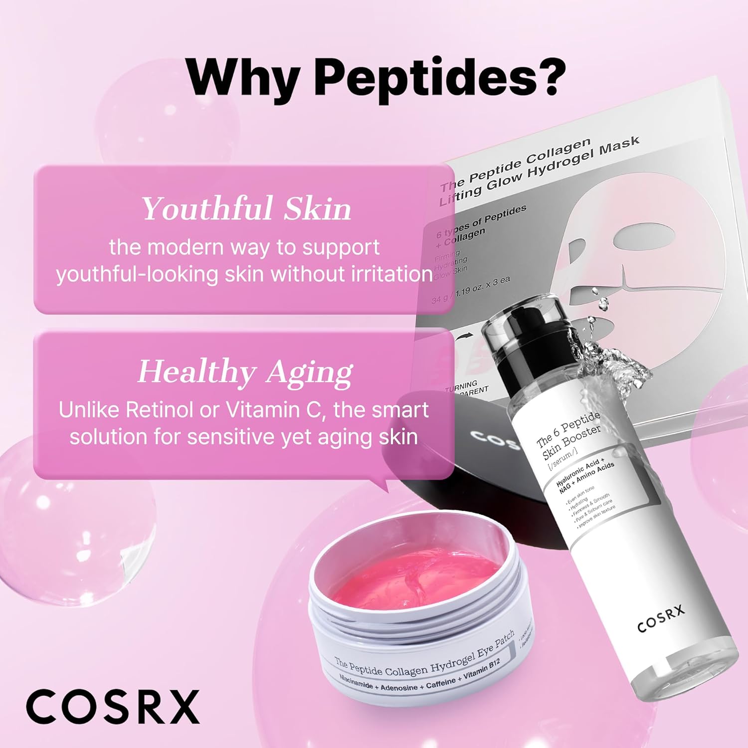 COSRX The Peptide Collagen Hydrogel Eye Patch K Beauty Hautpflege für strahlende Haut