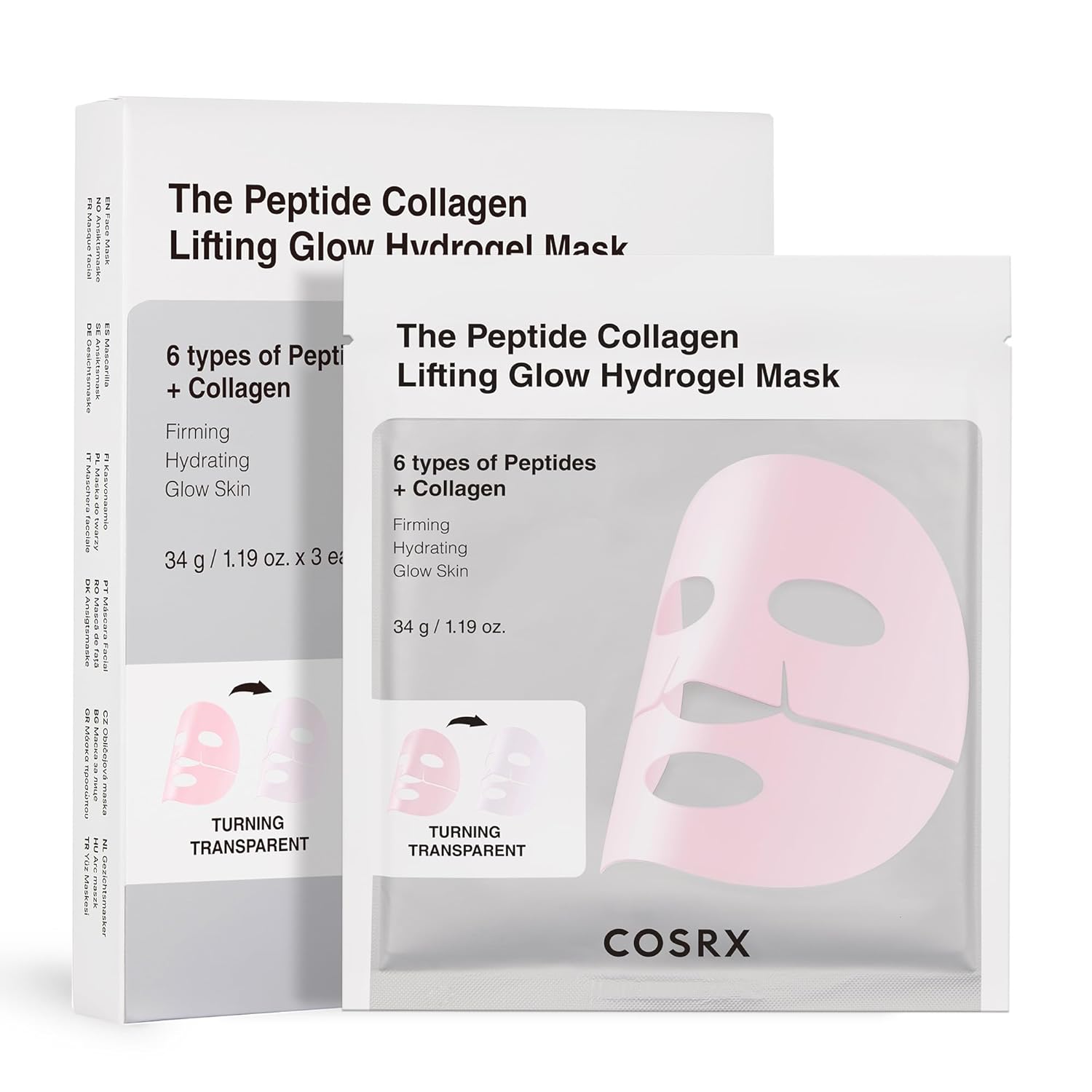 COSRX the Peptide Collagen Lifting Glow Hydrogel Mask 3 St. K Beauty Hautpflege für strahlende Haut