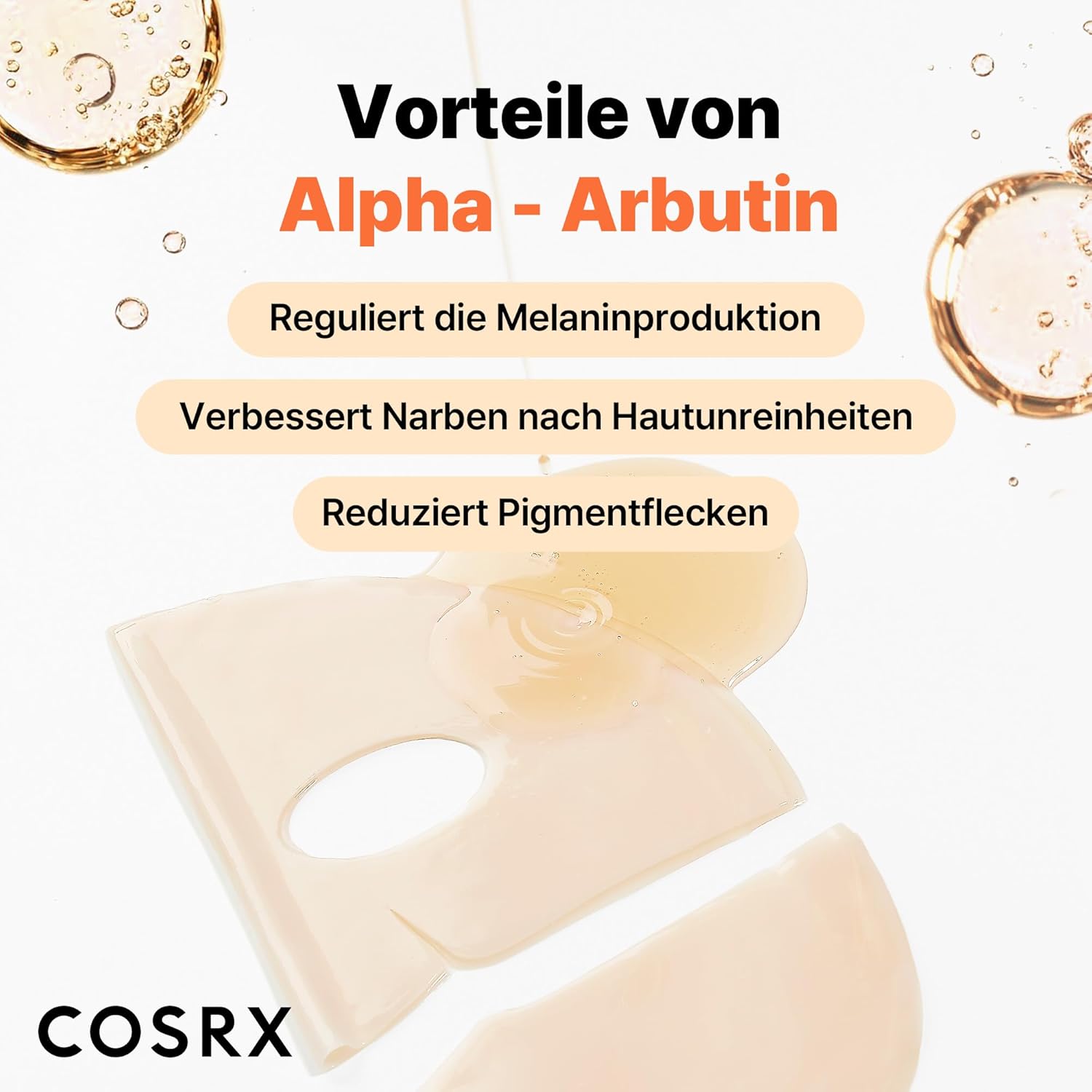 COSRX the Alpha-Arbutin Discoloration Care Hydrogel Mask 3er Pack K Beauty Hautpflege für strahlende Haut