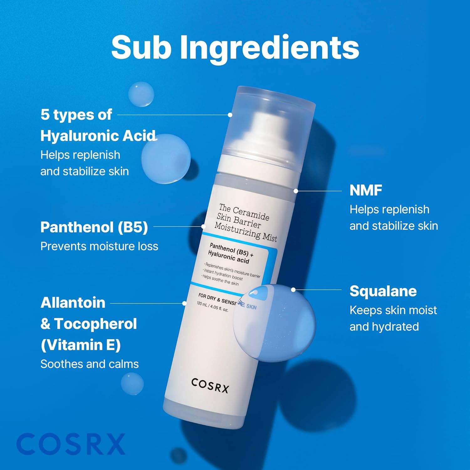 COSRX The Ceramide Skin Barrier Moisturizing Mist 120 ml K Beauty Hautpflege für strahlende Haut