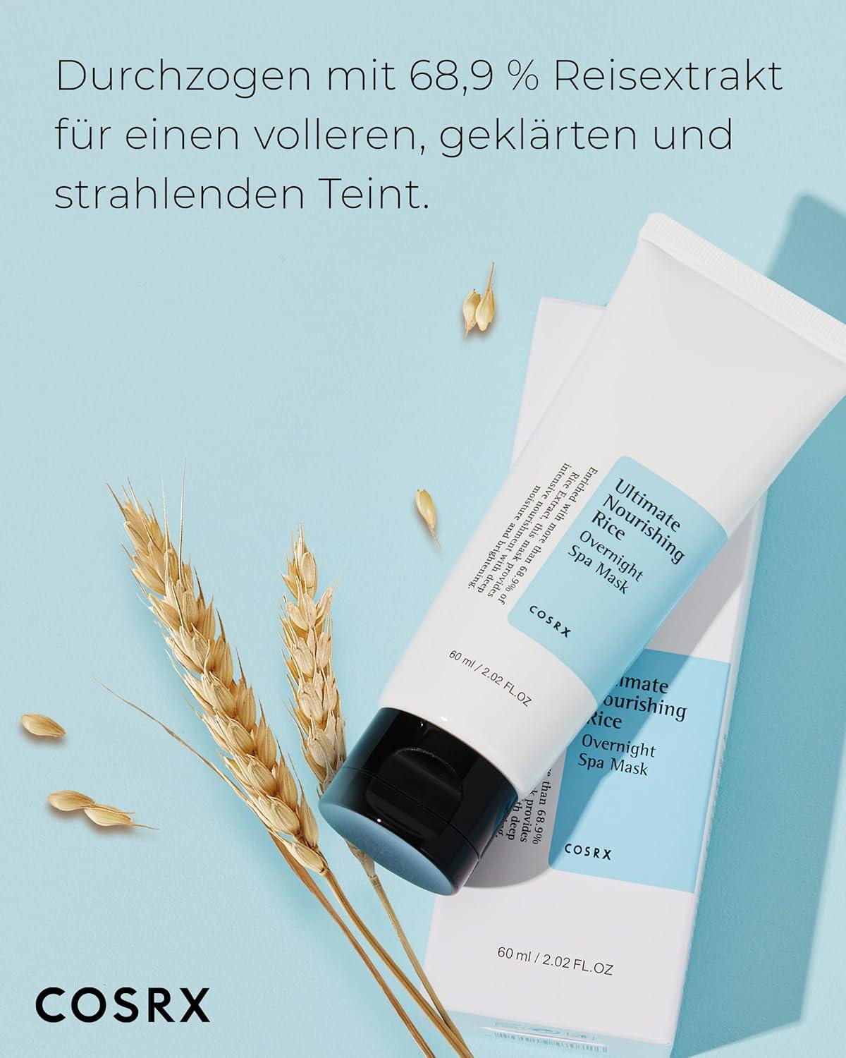COSRX Ultimate Nourishing Rice Overnight Spa Mask – 60 ml K Beauty Hautpflege für strahlende Haut