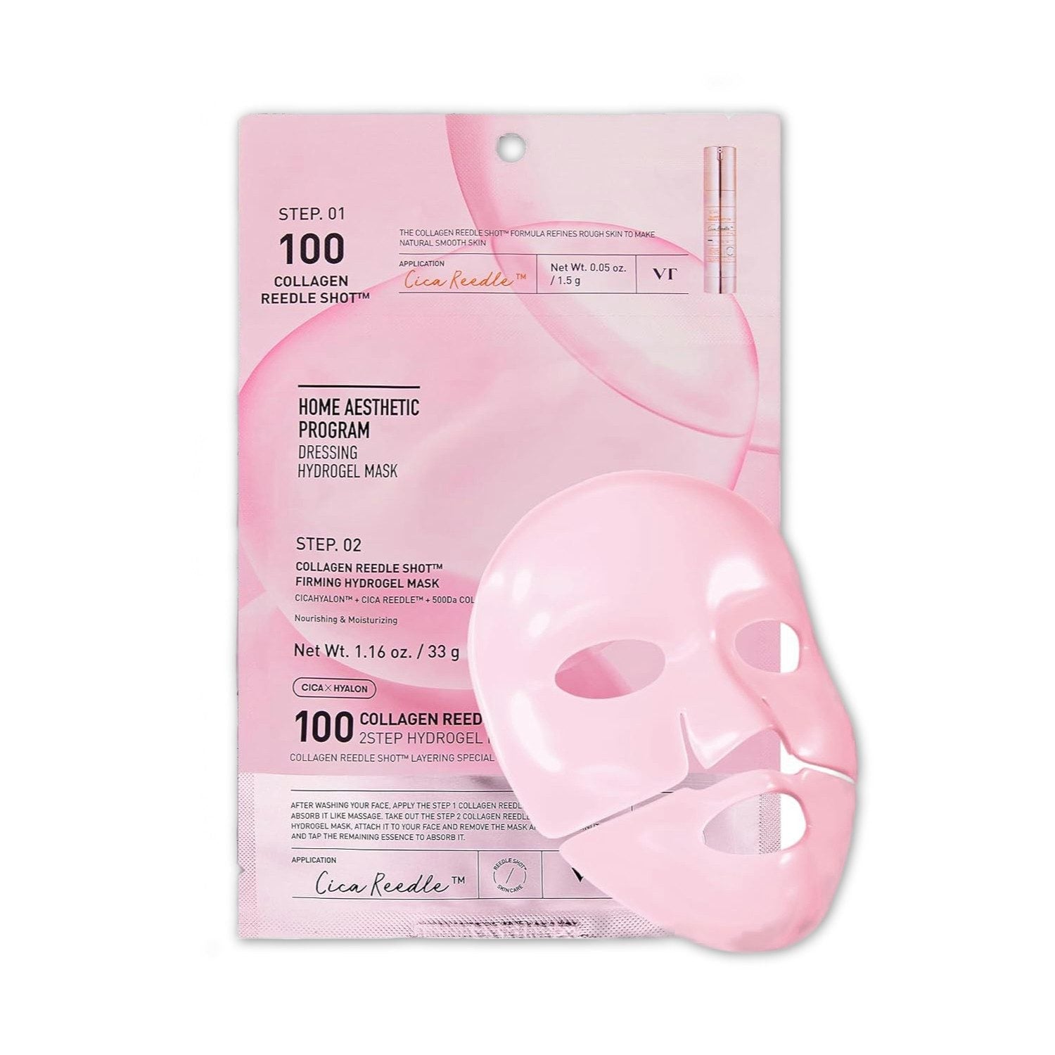 VT Cosmetics Collagen Reedle Shot 100 2Step Hydrogel Mask K Beauty Hautpflege für strahlende Haut