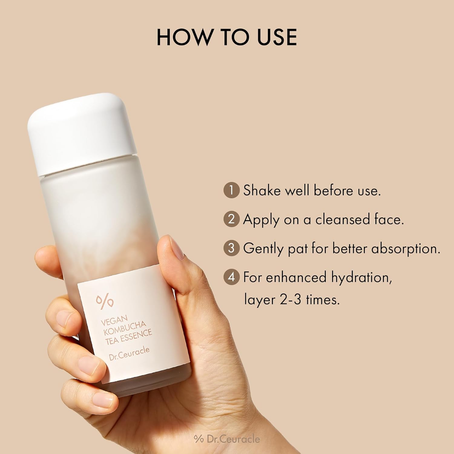 Dr. Ceuracle Vegan Kombucha Tea Essence 150 ml K Beauty Hautpflege für strahlende Haut