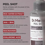 Dr.Melaxin Peel Shot Exfoliant Black Rice Ampoule 80ml K Beauty Hautpflege für strahlende Haut