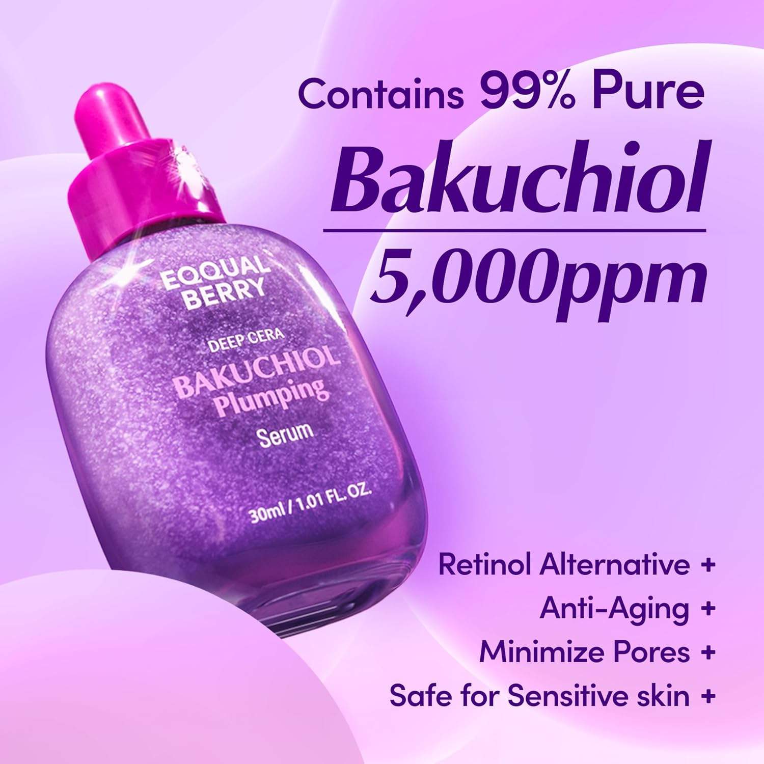 EQQUALBERRY Bakuchiol Plumping Serum 30 ml K Beauty Hautpflege für strahlende Haut