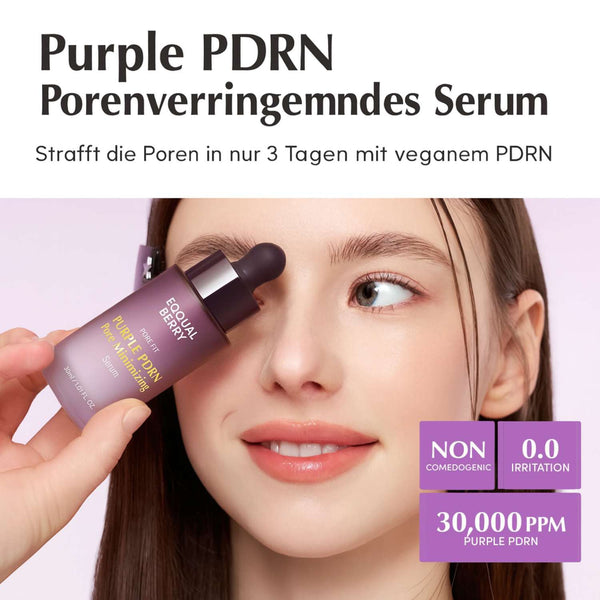 EQQUALBERRY Purple PDRN Pore Minimizing Serum 30ml K Beauty Hautpflege für strahlende Haut