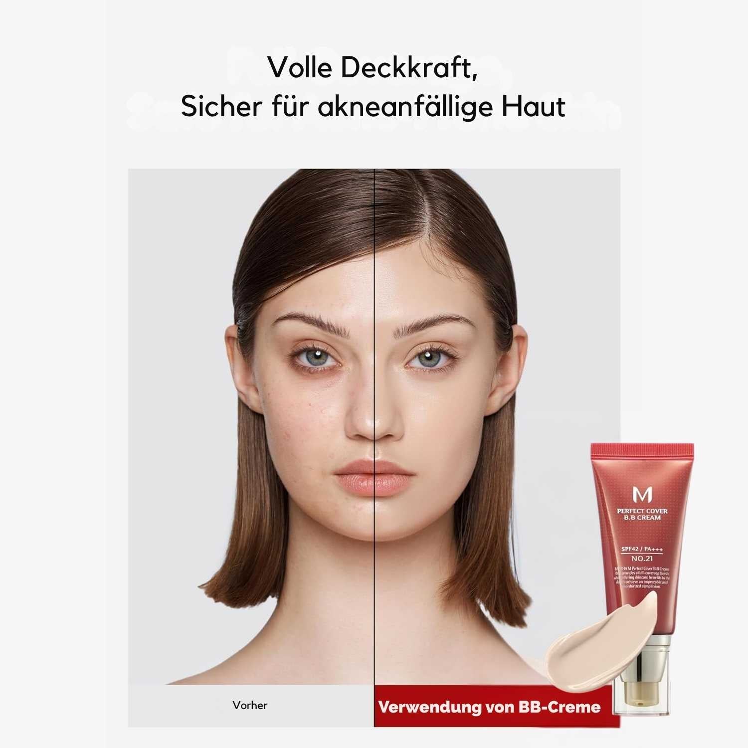 Missha M Perfect Cover BB Cream No.21 Light Beige K Beauty Hautpflege für strahlende Haut