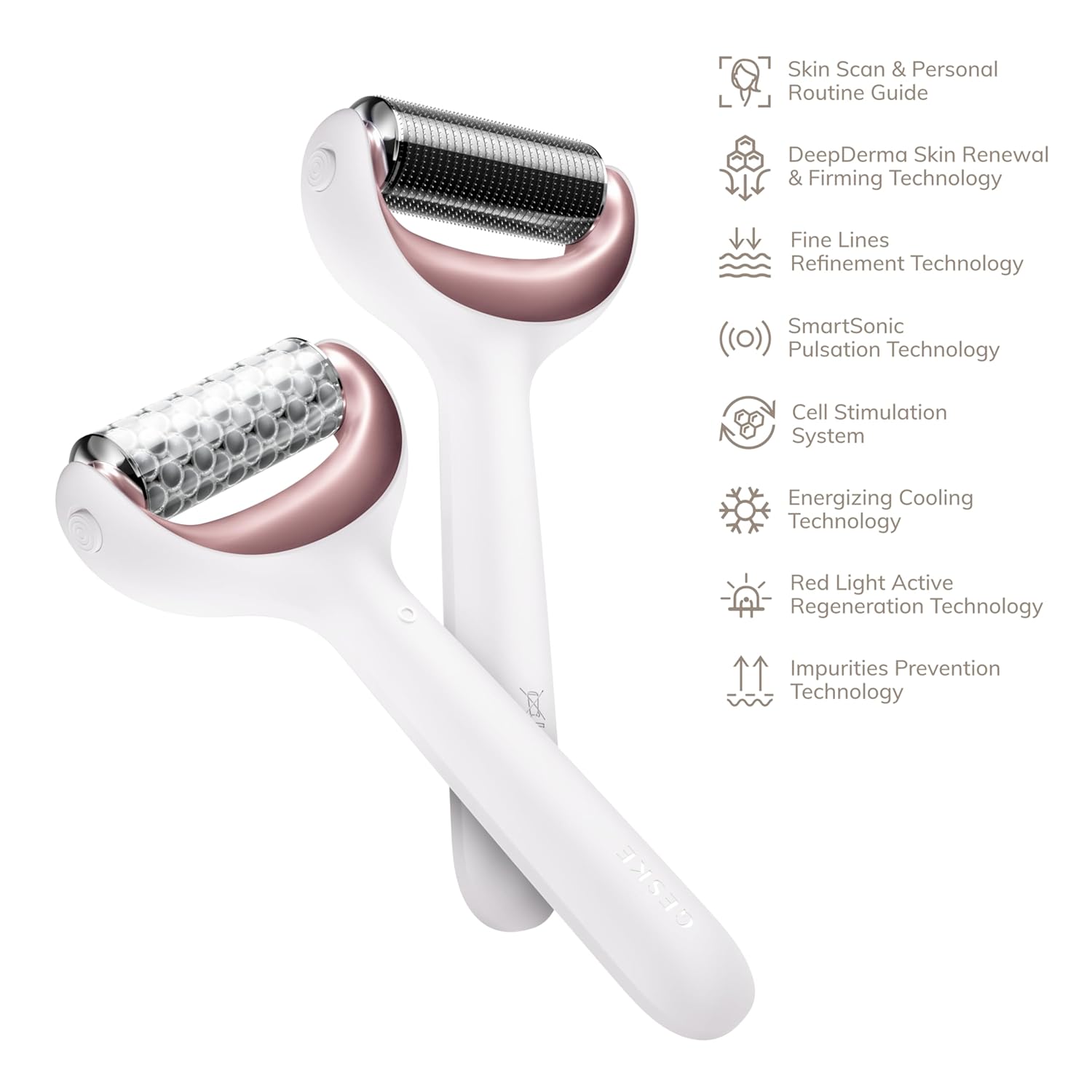 Geske MicroNeedle Face & Body Roller 8in1 SmartAppGuided K Beauty Hautpflege für strahlende Haut