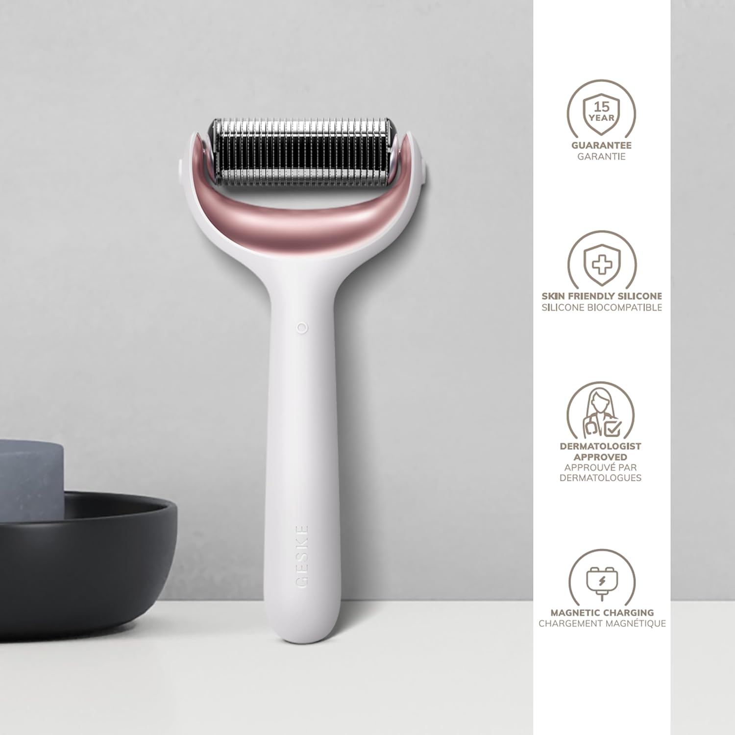 Geske MicroNeedle Face & Body Roller 8in1 SmartAppGuided K Beauty Hautpflege für strahlende Haut