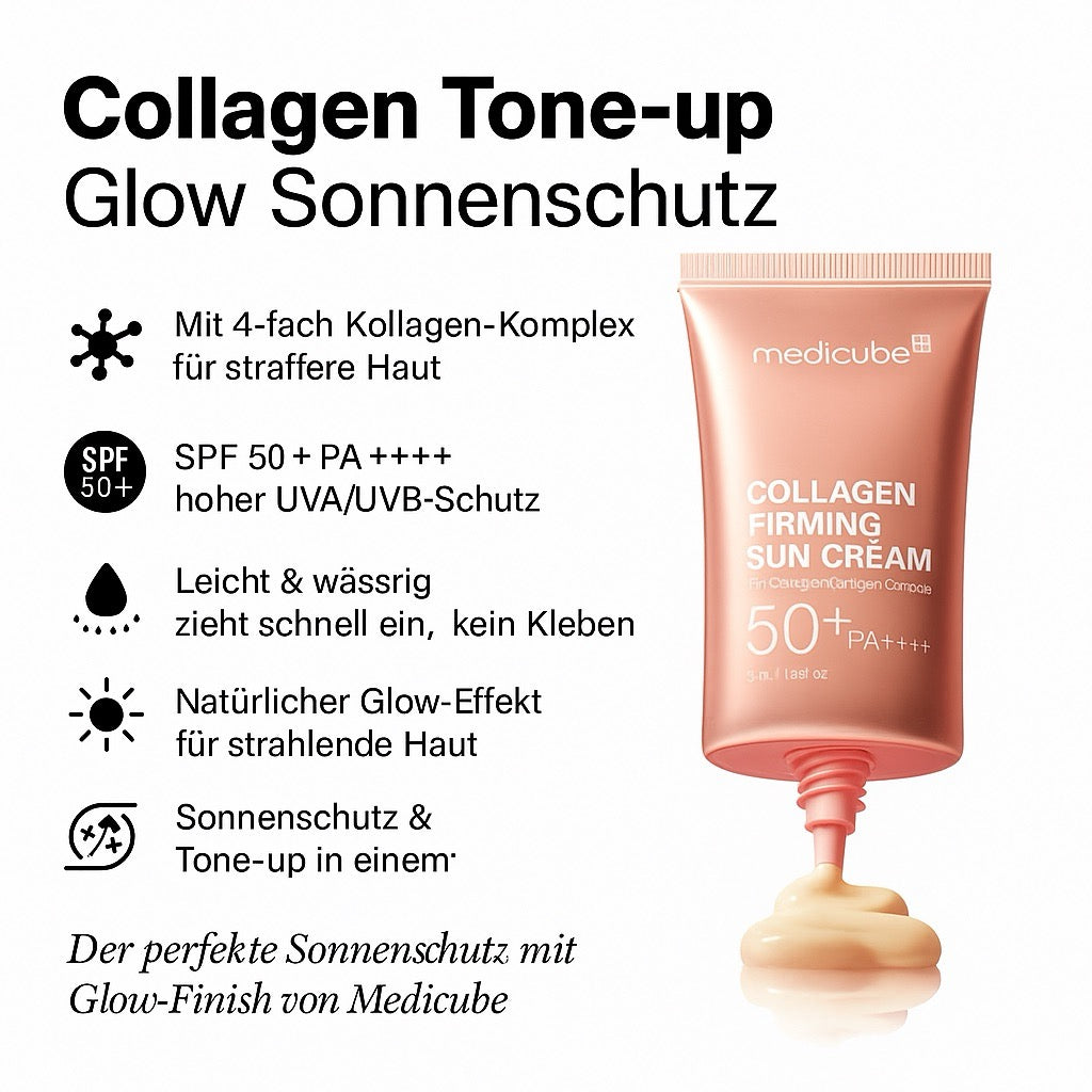 Medicube Collagen Firming Sun Cream SPF50+ - 50ml K Beauty Hautpflege für strahlende Haut