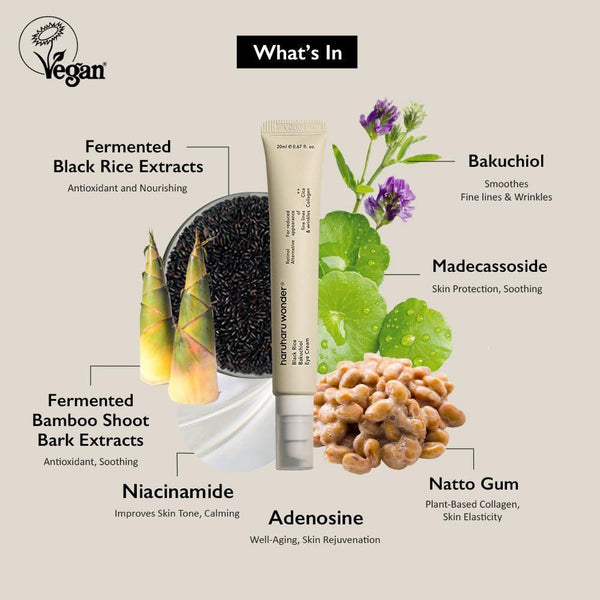 Haruharu Wonder Black Rice Bakuchiol Augencreme K Beauty Hautpflege für strahlende Haut
