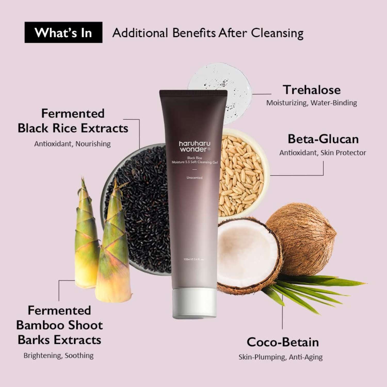 HaruHaru Wonder Black Rice Moisture 5.5 Soft Cleansing Gel 100ml K Beauty Hautpflege für strahlende Haut