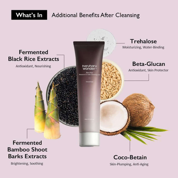 HaruHaru Wonder Black Rice Moisture 5.5 Soft Cleansing Gel 100ml K Beauty Hautpflege für strahlende Haut