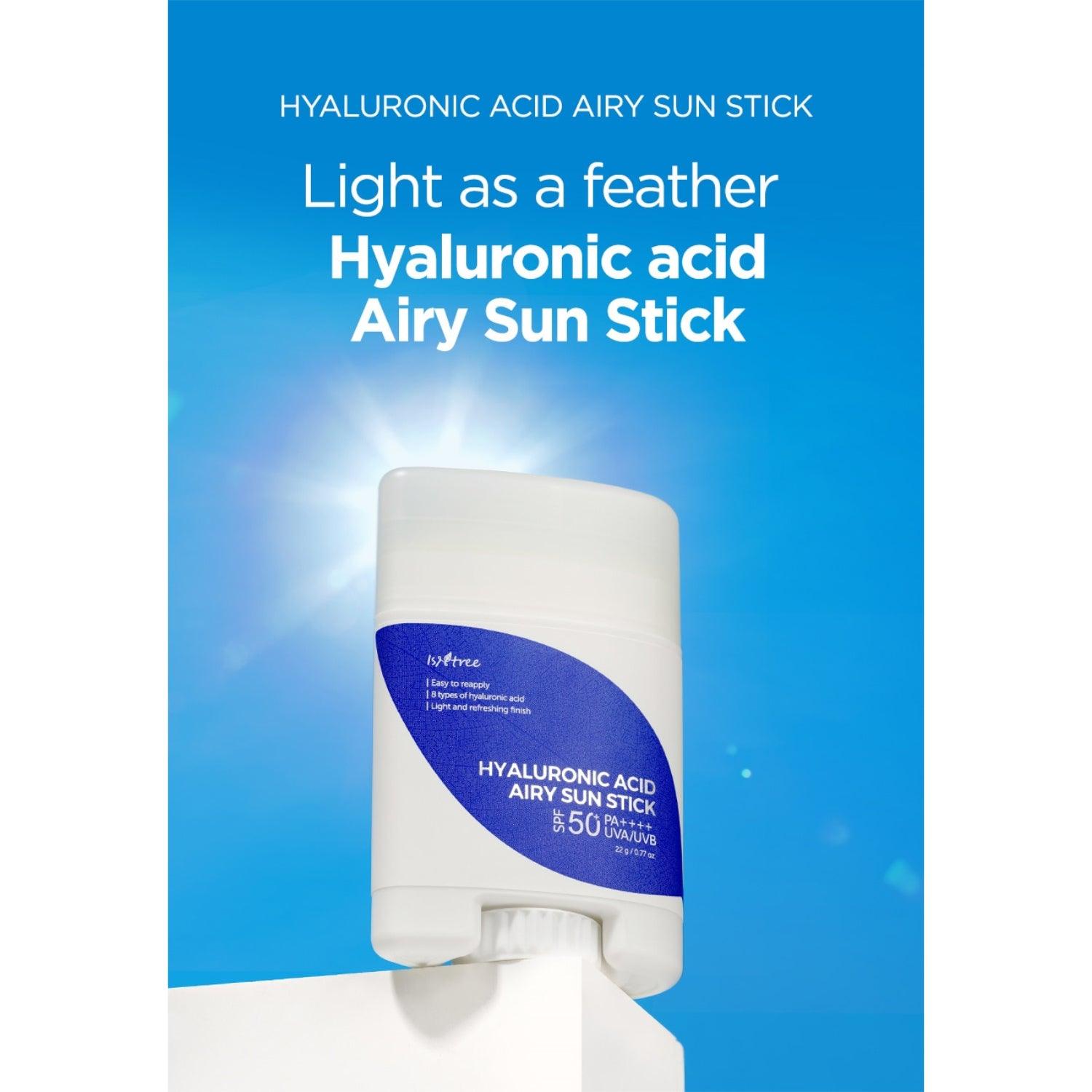 Isntree Hyaluronic Acid Airy Sun Stick SPF 50 - 22g K Beauty Hautpflege für strahlende Haut